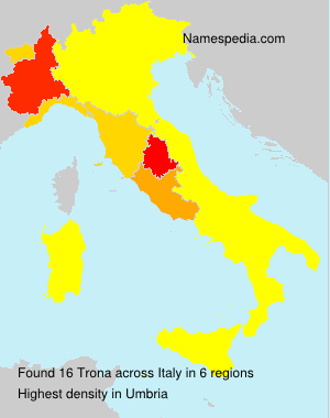 Surname Trona in Italy