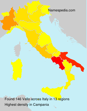 Surname Vallo in Italy