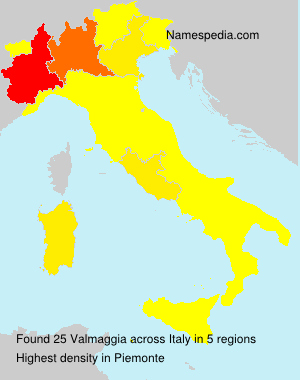 Surname Valmaggia in Italy