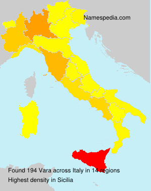 Surname Vara in Italy