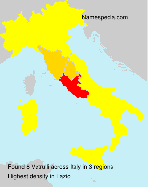 Surname Vetrulli in Italy