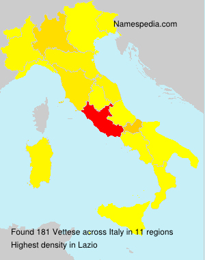 Surname Vettese in Italy