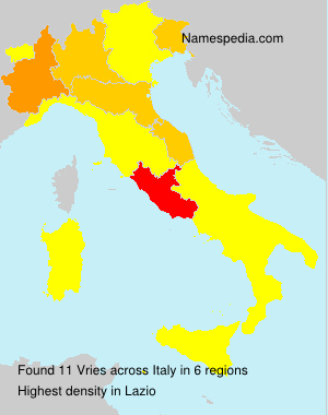 Surname Vries in Italy