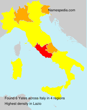 Surname Yates in Italy