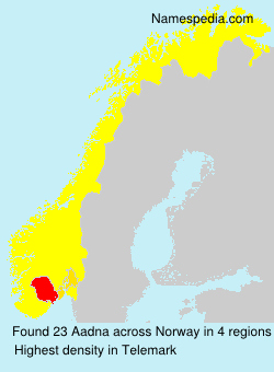 Surname Aadna in Norway
