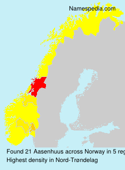 Surname Aasenhuus in Norway