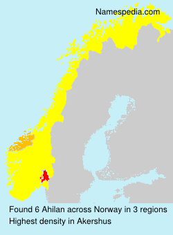 Surname Ahilan in Norway