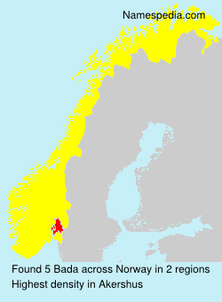 Surname Bada in Norway