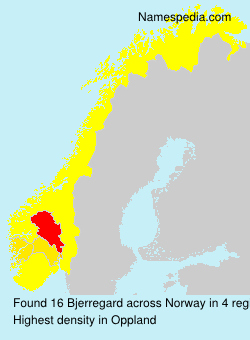 Surname Bjerregard in Norway