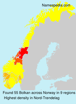 Surname Bolkan in Norway