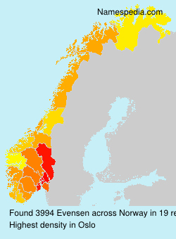 Surname Evensen in Norway