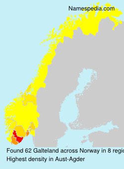 Surname Galteland in Norway