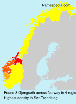 Surname Gjengseth in Norway