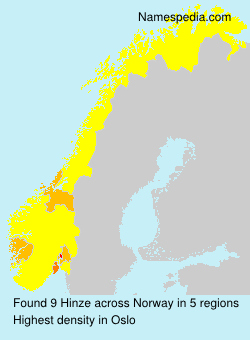Surname Hinze in Norway