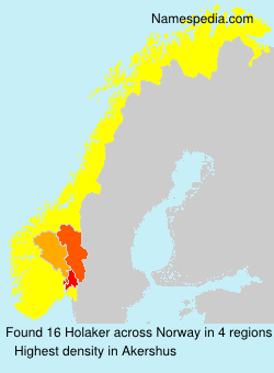 Surname Holaker in Norway