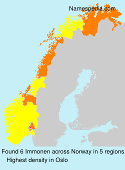 Surname Immonen in Norway