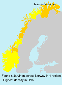 Surname Jarvinen in Norway