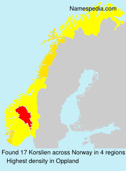 Surname Korslien in Norway