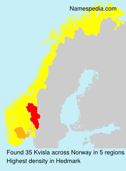Surname Kvisla in Norway