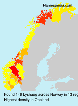 Surname Lyshaug in Norway