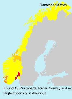 Surname Mustaparta in Norway