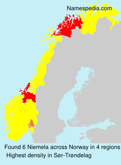 Surname Niemela in Norway