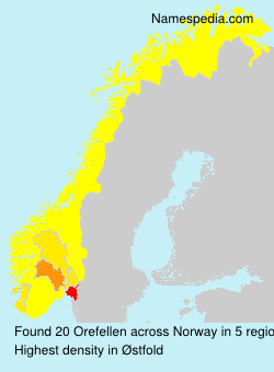 Surname Orefellen in Norway