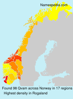 Surname Qvam in Norway
