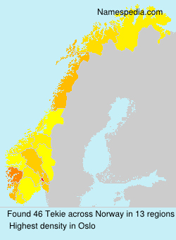 Surname Tekie in Norway