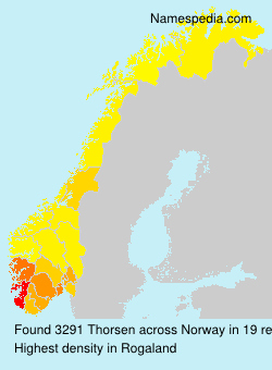 Surname Thorsen in Norway