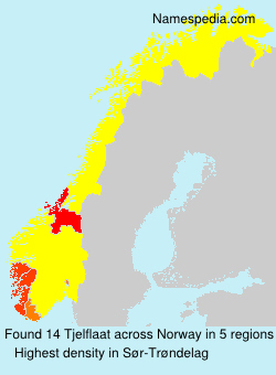 Surname Tjelflaat in Norway