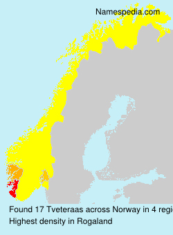 Surname Tveteraas in Norway