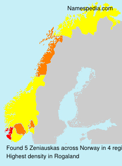 Surname Zeniauskas in Norway