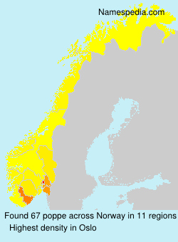 Surname poppe in Norway