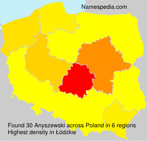 Surname Anyszewski in Poland