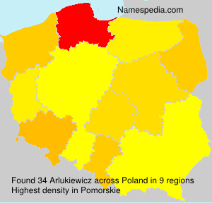 Surname Arlukiewicz in Poland
