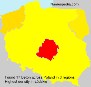 Surname Beton in Poland