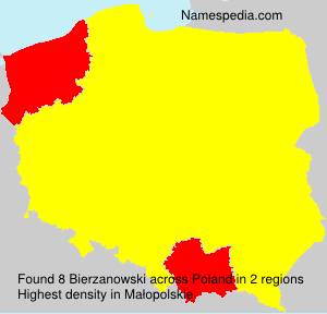 Surname Bierzanowski in Poland
