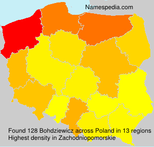 Surname Bohdziewicz in Poland