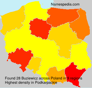 Surname Buziewicz in Poland