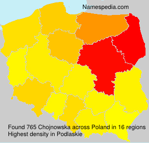 Surname Chojnowska in Poland