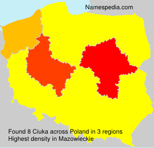 Surname Ciuka in Poland