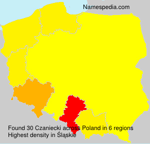 Surname Czaniecki in Poland