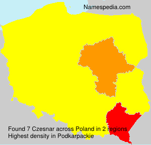 Surname Czesnar in Poland
