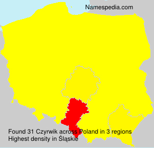 Surname Czyrwik in Poland