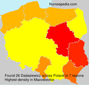 Surname Dadasiewicz in Poland