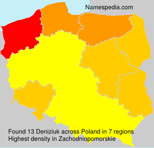 Surname Deniziuk in Poland