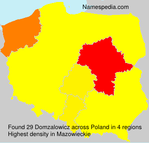 Surname Domzalowicz in Poland