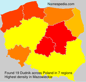 Surname Dudnik in Poland