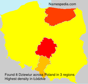 Surname Dziewiur in Poland